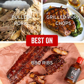 Dipping shot with PS Seasoning Notorious P.I.G. sauce enhances grilled meat