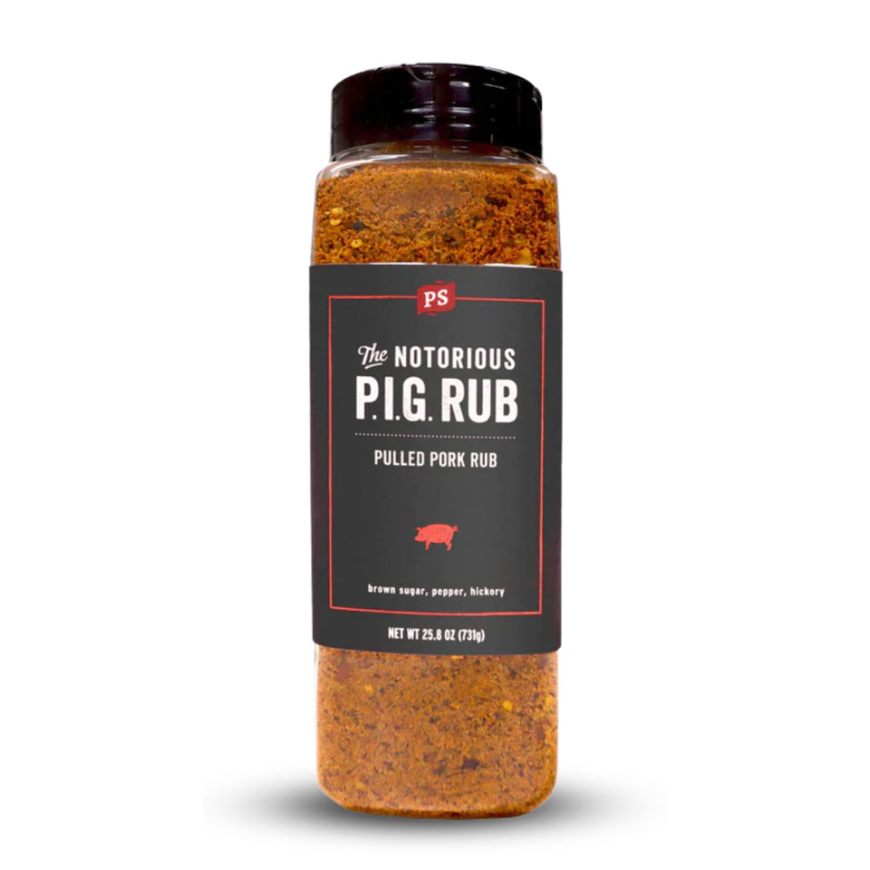 PS Seasoning Notorious P.I.G. pulled pork rub jar ready for bold flavor