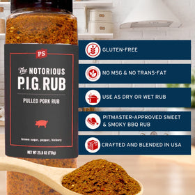 Close-up of Notorious P.I.G. rub texture highlighting brown sugar and pepper notes