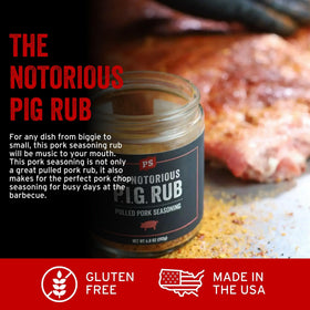 Notorious PIG smoked pork ribs on plate, showcasing smoky, sweet heat profile