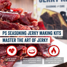 PS Seasoning Oven-Smoker-Dehydrator setup image highlights versatile cooking options.