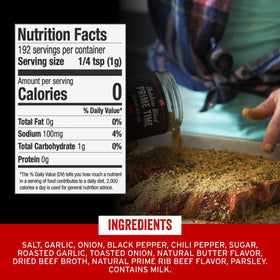 PS Seasoning Prime Time Butchers Blend with baby back ribs; creates a smoky, flavorful crust.