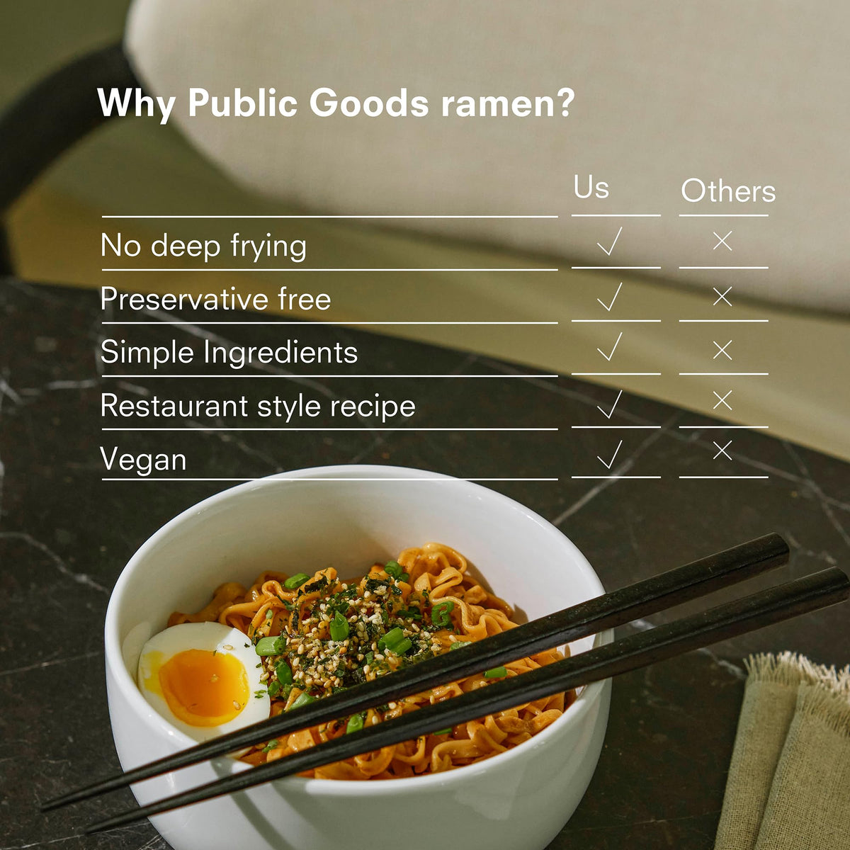Public Goods preservative-free ramen keeps ingredients simple.