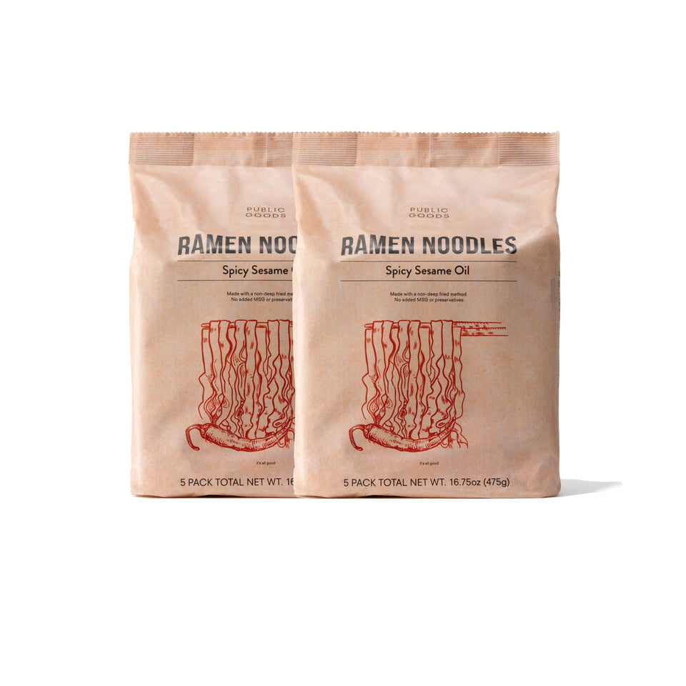 Public Goods ramen noodles brothless pack for a lighter, quick meal.