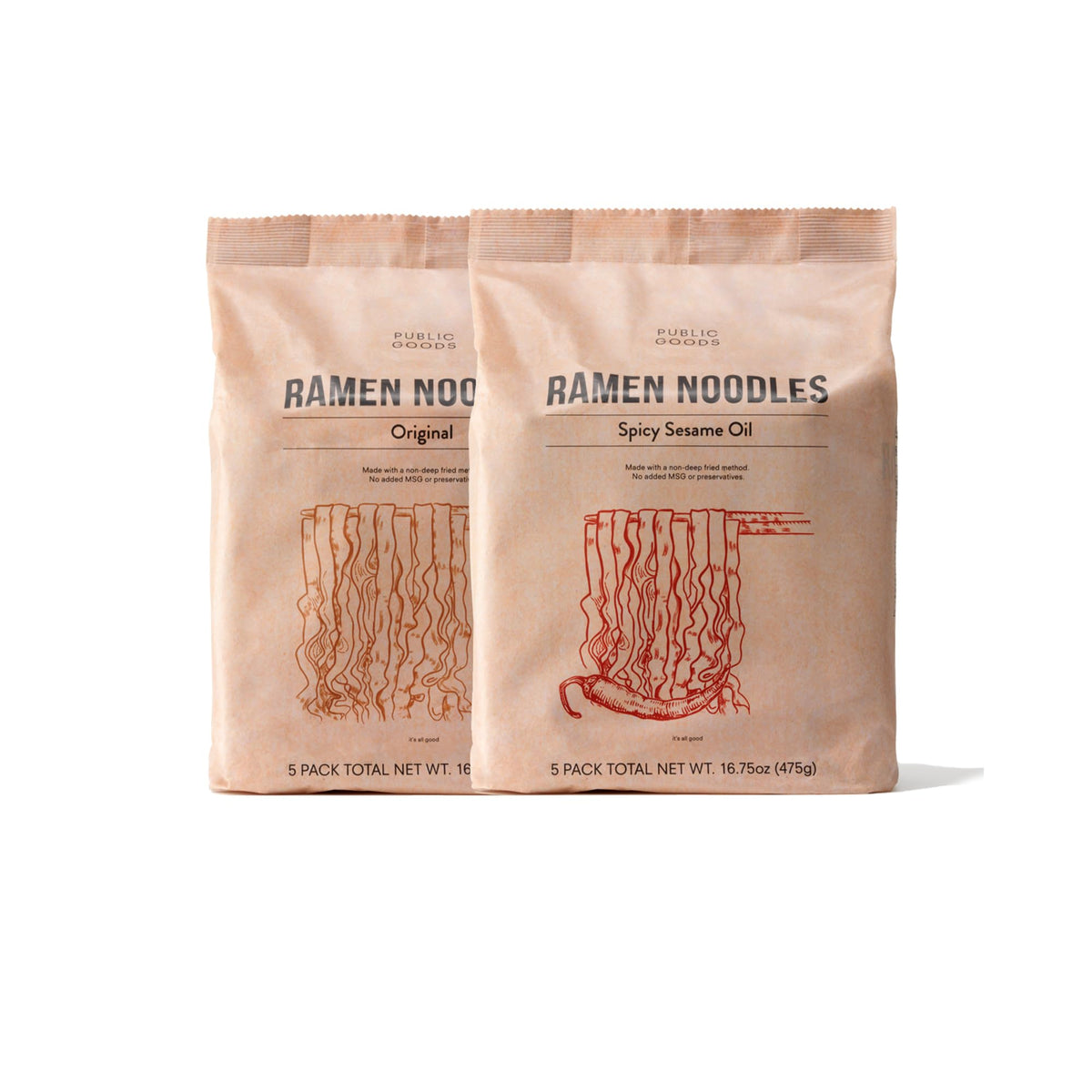 Public Goods Ramen Original in a bowl, quick and healthier noodles.