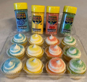 Pucker Powder Super SOUR on candied fruit makes a playful snack topping.
