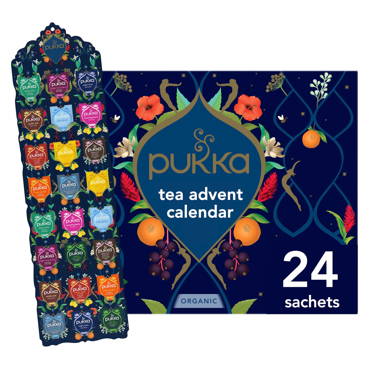 Pukka Advent Calendar 24 teas box offers daily festive rituals.