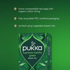 Pukka brand commitment as a B Corp with planet-friendly practices.