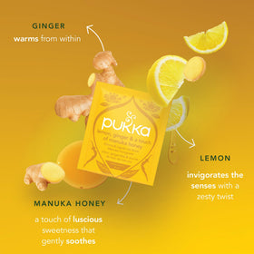 Sicilian lemon slices brighten the brew with zesty aroma in the Pukka blend.