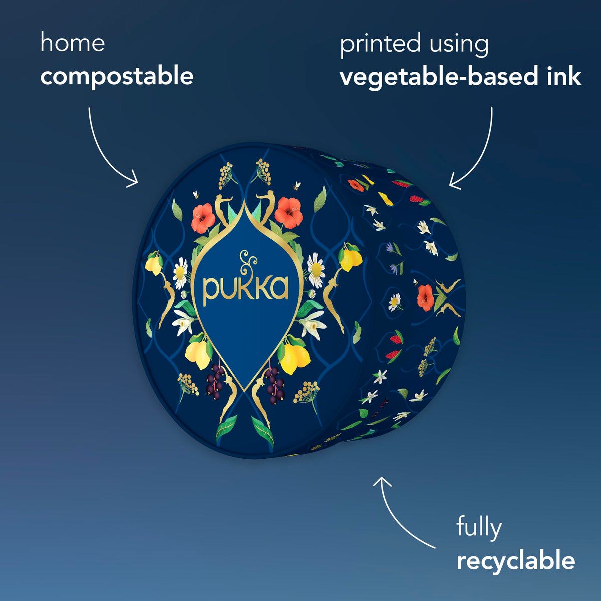 Pukka Luxury Tea Sampler eco-friendly packaging and recyclable materials