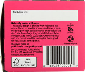 Pukka organic-herbal-tea packaging signals conscious choice and flavor integrity.