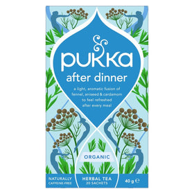 Pukka packaging image highlights eco-friendly tea bags in recyclable packaging for sustainability.