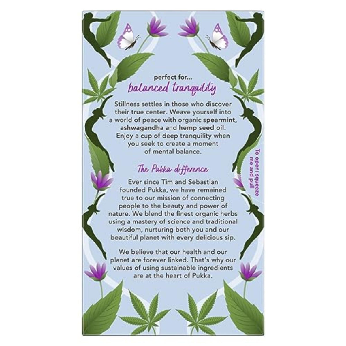 Pukka Peace steeping cup showing soothing herbal blend aroma