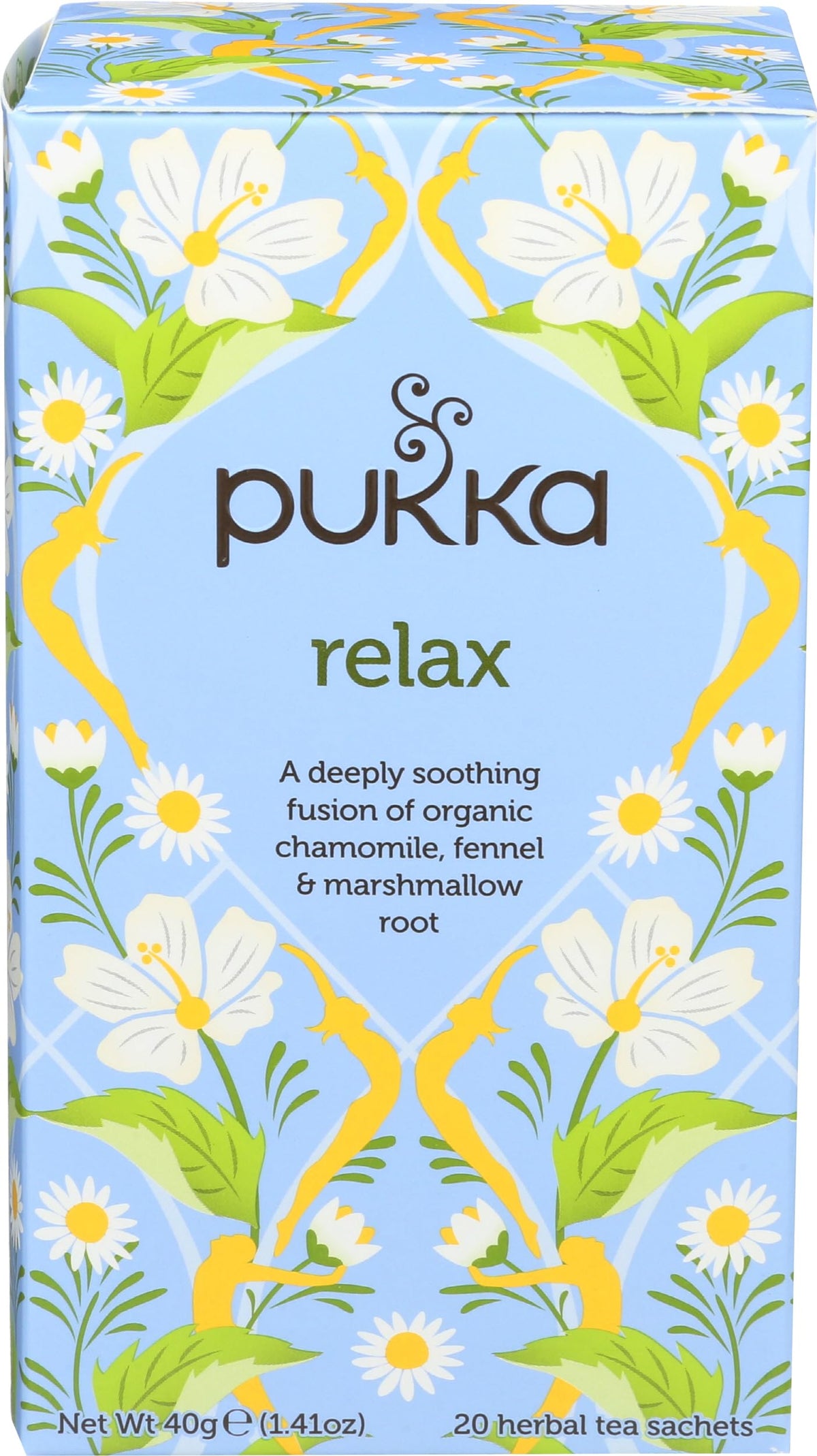 Pukka Herbal Relax Organic packaging ready for a calming evening ritual