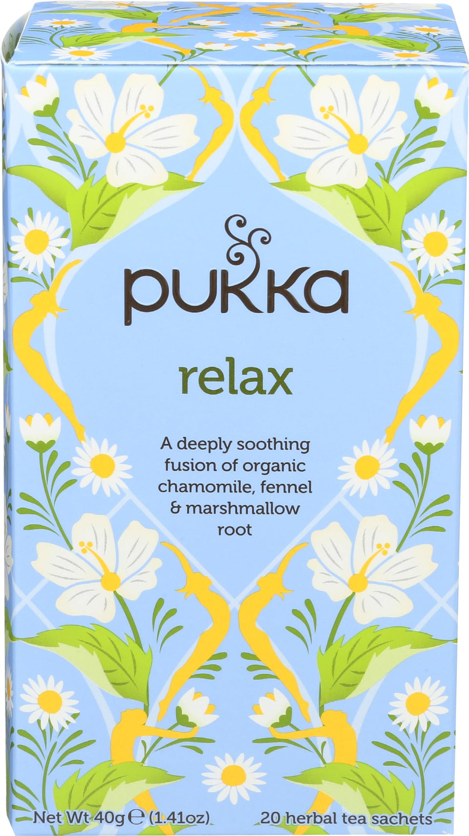 Pukka Herbal Relax Organic packaging ready for a calming evening ritual