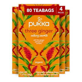 Pukka Three Ginger tea box four-pack, ideal after-meal ritual