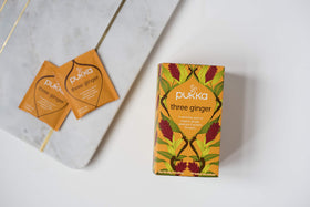 Pukka Three Ginger brand mission emphasis on sustainability.