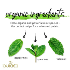 Pukka Three Mint tea bags two-chamber design releases full flavor