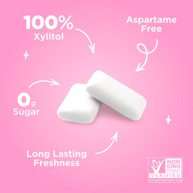 PUR Gum 100% xylitol sweetener, a sugar-free natural option.