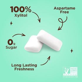 Allergen-free label on PUR Gum packaging.