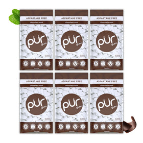 PUR Gum Chocolate Mint pack for on-the-go freshness.