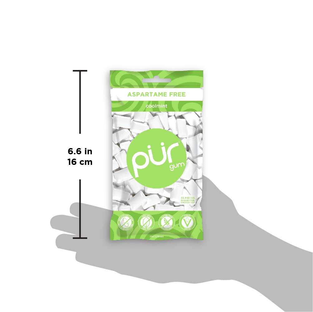 PUR Gum CoolMint ingredients label guides flavor and natural sweetener use