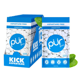 PUR Gum Peppermint resealable bag keeps breath fresh on the go.