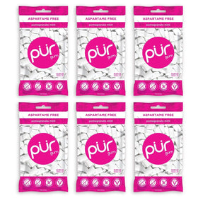 PUR Gum Pomegranate Mint 55-piece pack, sugar-free and fruity fresh breath