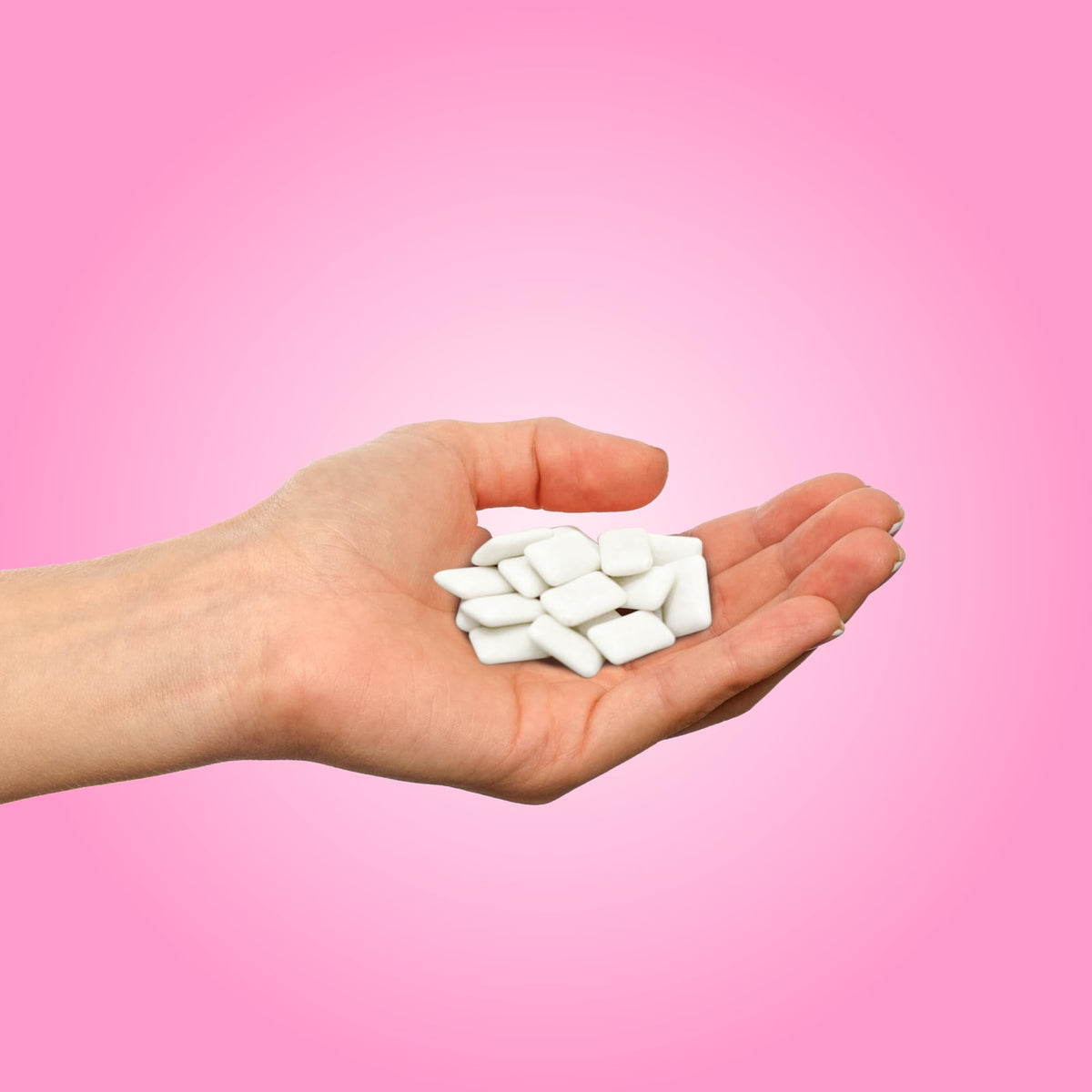 PUR Gum resealable bag close-up for fresh, convenient on-the-go chewing.