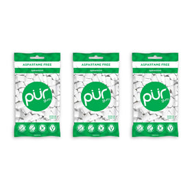PUR Gum Spearmint 3-pack front view shows convenient triple-pack for freshness on the go
