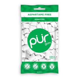 PUR Gum Spearmint 3-pack side view highlighting compact packaging for travel