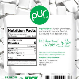 Arrangement of PUR Gum Spearmint packs demonstrates versatile post-meal refreshment