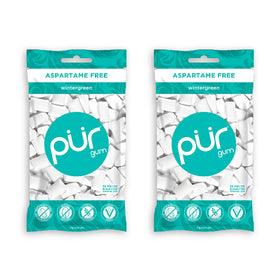 Pur Gum Wintergreen Mint 2-pack front view for on-the-go freshening.