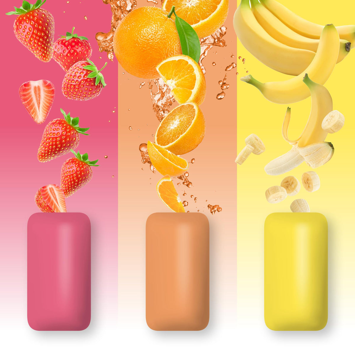 PUR Jumbo Gum banana piece with tropical aroma and chew.