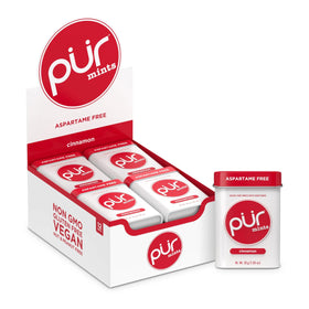 PUR Mints Cinnamon pack front highlights sugar-free xylitol sweetness