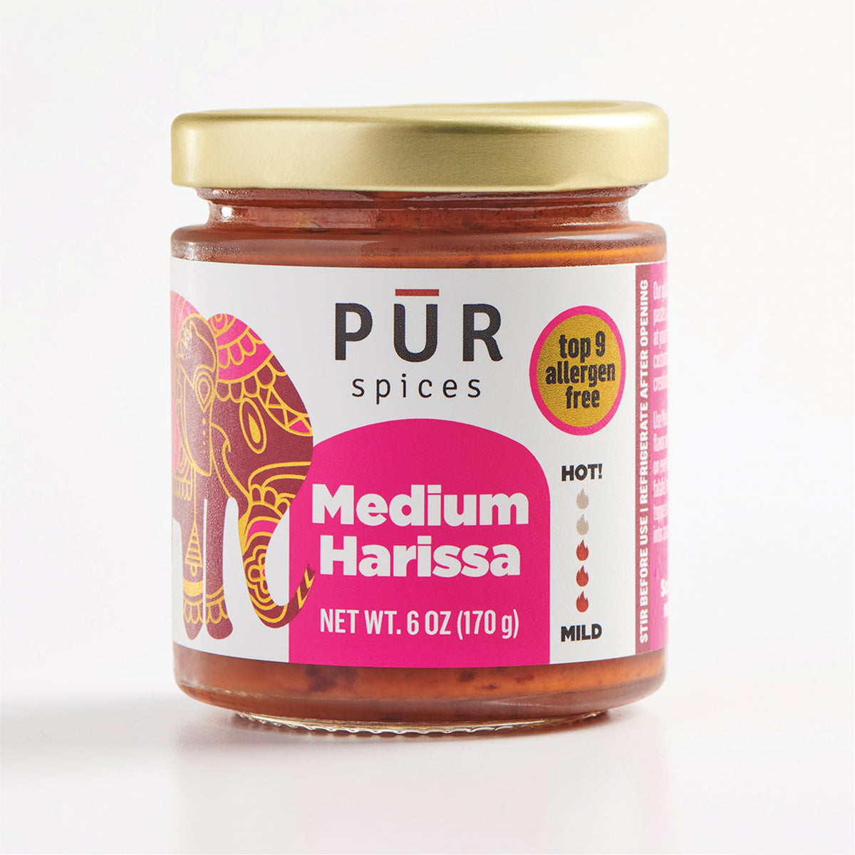 PUR Spices Medium Harissa Paste on pasta dish for bold, balanced heat