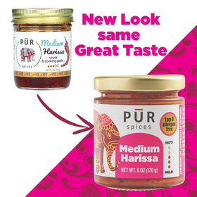 PUR Spices Medium Harissa Paste on pizza for smoky depth