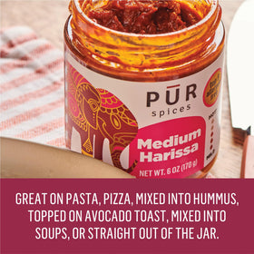 PUR Spices Medium Harissa Paste stirred into soup for warmth
