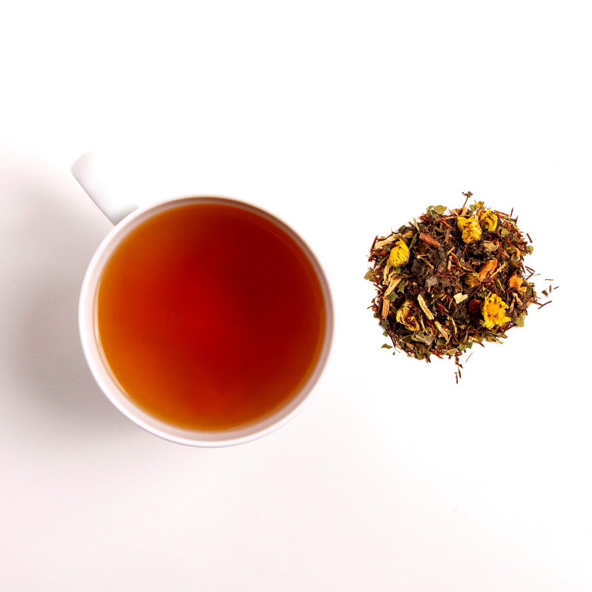 Pure And Easy Tea Cardio Care brewed cup with gentle, heart-friendly aroma