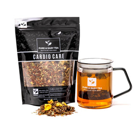 Pure And Easy Tea Cardio Care packaging for a caffeine-free herbal blend