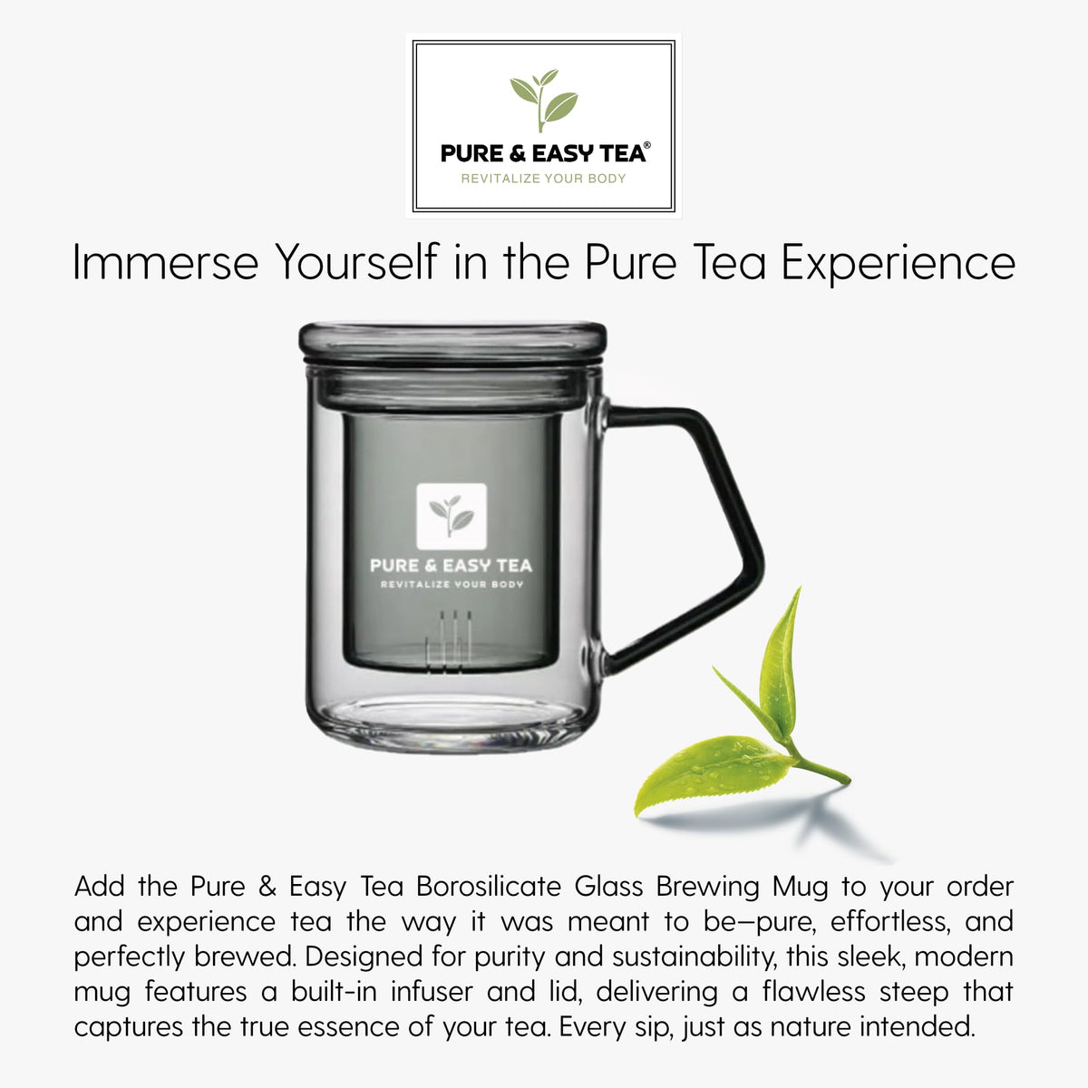Pure And Easy Tea peppermint and chamomile leaves provide a refreshing aroma and soothing flavor