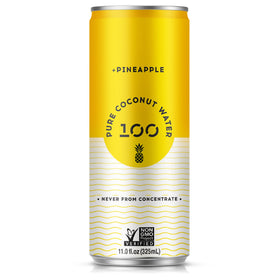 Pure Coconuts Water 100 pineapple bottle with tropical flavor for quick hydration.
