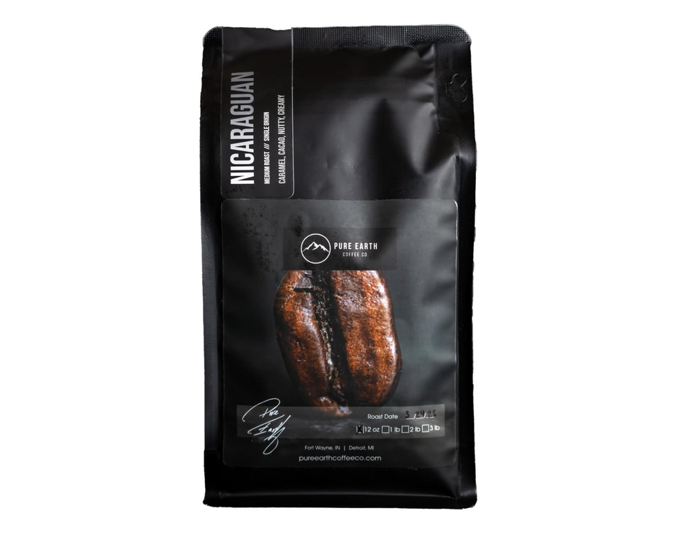 Pure Earth Coffee Co Nicaragua single-origin beans pack for home brewing