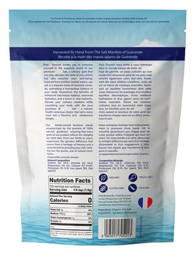 Pure Flourish coarse salt crystal texture highlights mineral-rich, unrefined quality.