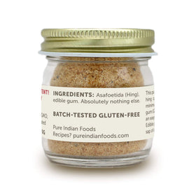 Pure Indian Foods Hing powder used to substitute garlic in quick stir-fry.