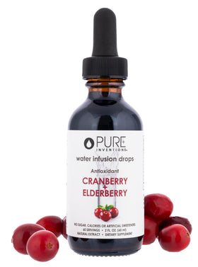 Pure Inventions Cranberry Elderberry ingredients emphasize natural sweeteners.