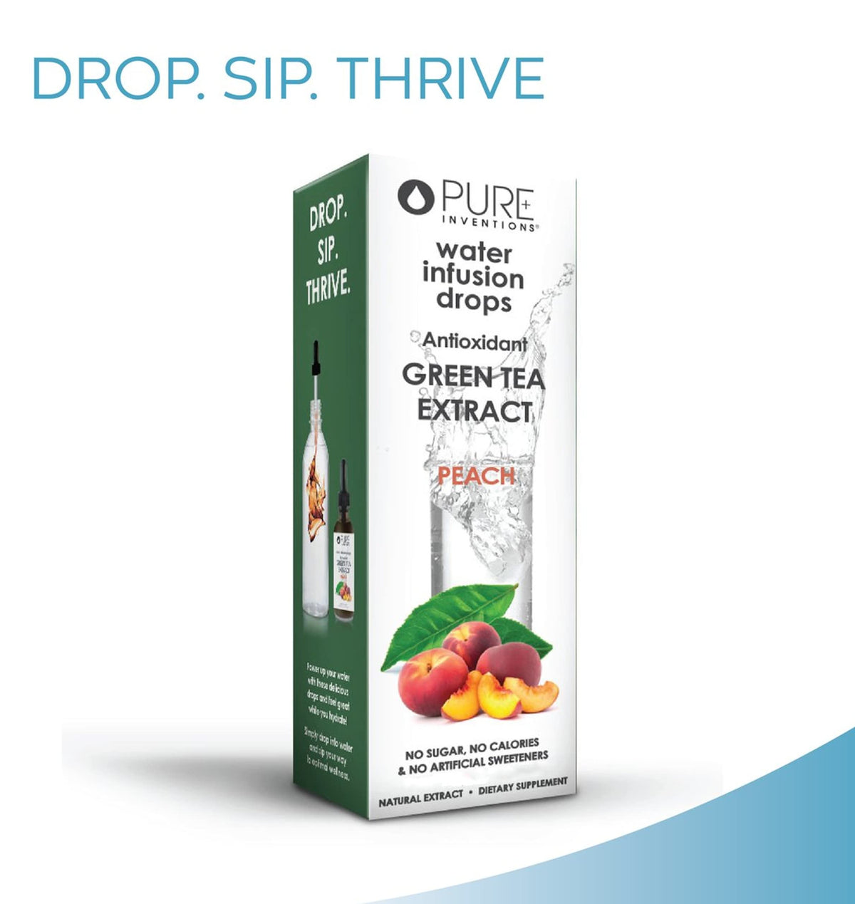 Close-up of Pure Inventions drops highlighting natural ingredients and clean sweetness