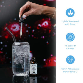 Pure Inventions drops being poured into a glass to boost flavor and hydration.
