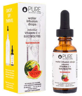Pure Inventions Water Enhancer Drops bottle with watermelon flavor for tasty hydration