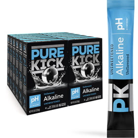 Pure Kick alkaline box set showing 12 boxes for easy on-the-go hydration.